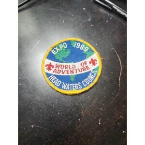 Vintage 1989 Head Waters Council "World of Adventure" EXPO Patch – Boy Scouts